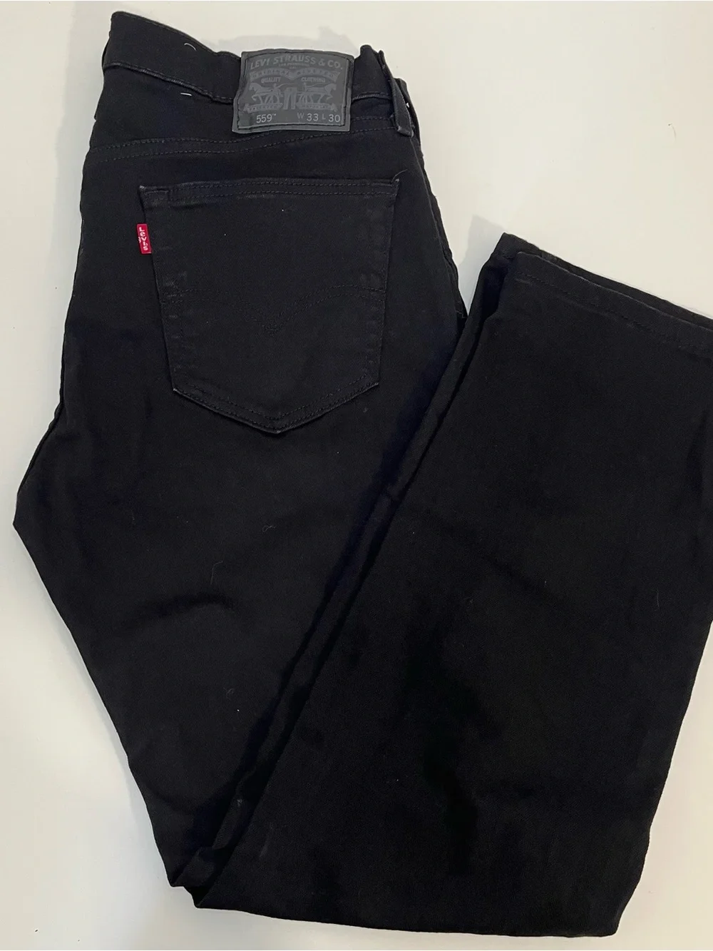 Levis 559 Jeans Mens 33X30 Black Relaxed Fit Straight Leg Denim